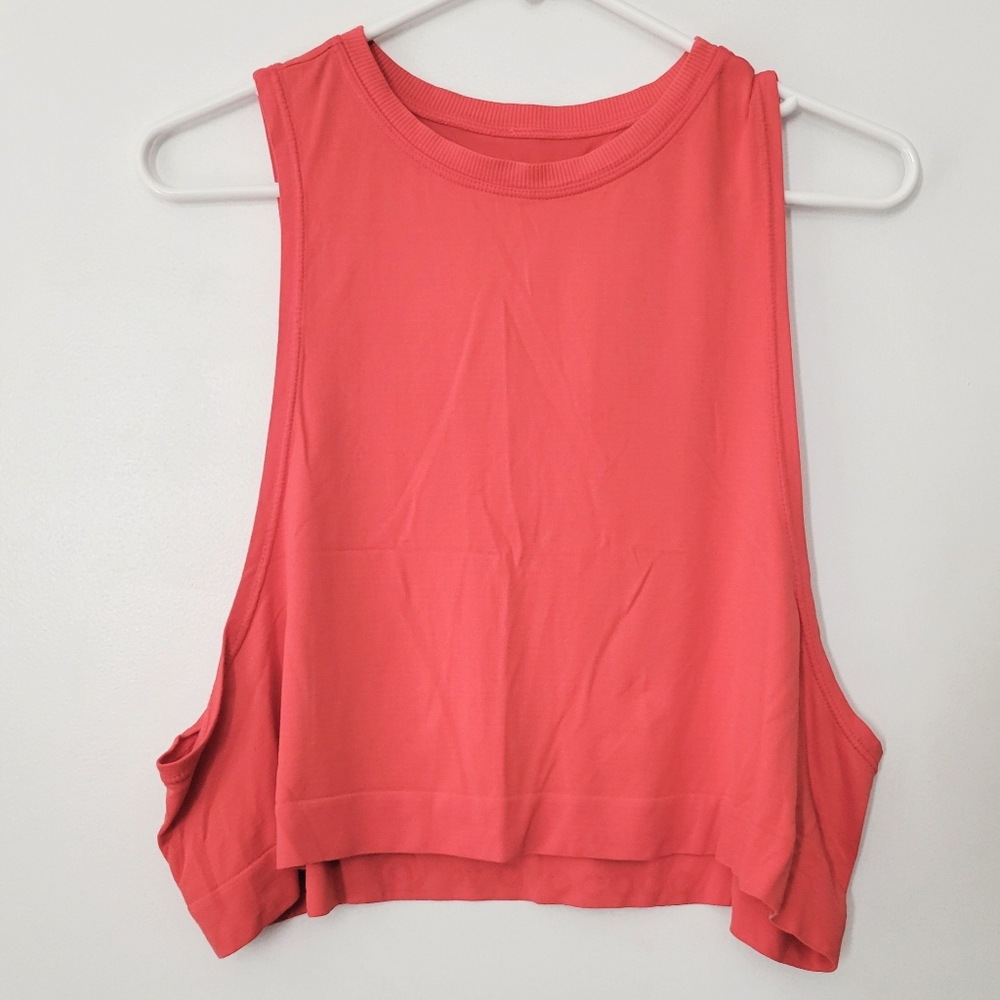 A by Avacado orange crop workout tank top